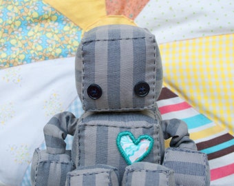 Handmade Striped Plush Robot