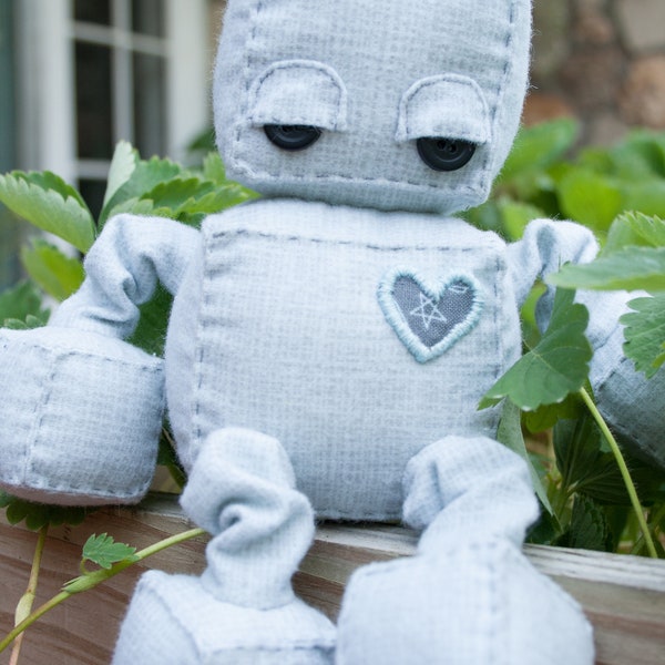 Handmade Plush Robot, toy robot, robot doll, stuffed animal