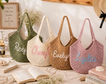 Monogram Bridesmaid Bag Personalized Everyday Tote Bridal Party Bag