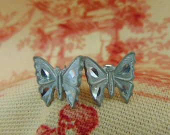 Small Pewter Butterfly Earrings