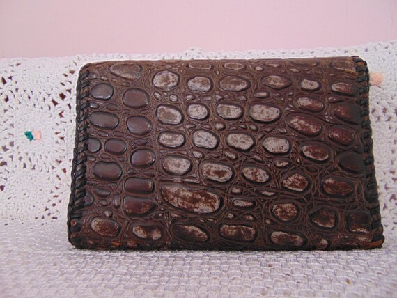 Mid Century Embossed Leather Multi Function OOAK … - image 4