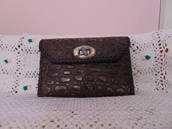 Mid Century Embossed Leather Multi Function OOAK … - image 2