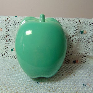 Red Wing Pottery Covered Apple Dish Turquoise 1940's Gypsy Trail line image 1