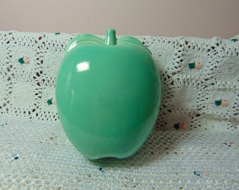 Red Wing Pottery Covered Apple Dish Turquoise 1940's Gypsy Trail line