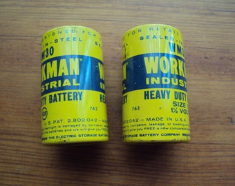 Vintage Workman Size D Industrial Batteries