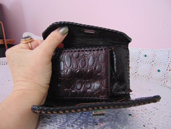 Mid Century Embossed Leather Multi Function OOAK … - image 1