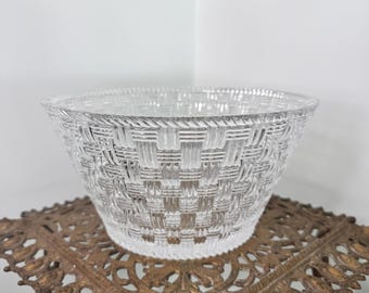 Tiffany & Co. Basket Weave Crystal Serving Bowl