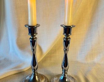Pair of Vintage Silver Plated Candlestick Holders