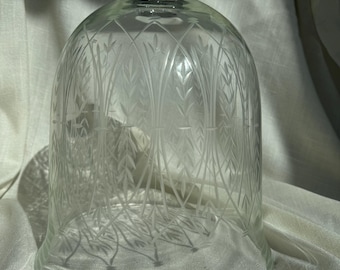Vintage Etched Glass Cloche