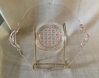 Vintage Lancaster Glass Pink Depression Glass Plate