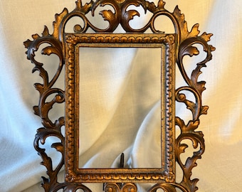 Vintage Cast Metal Ornate Art Nouveau Picture Frame