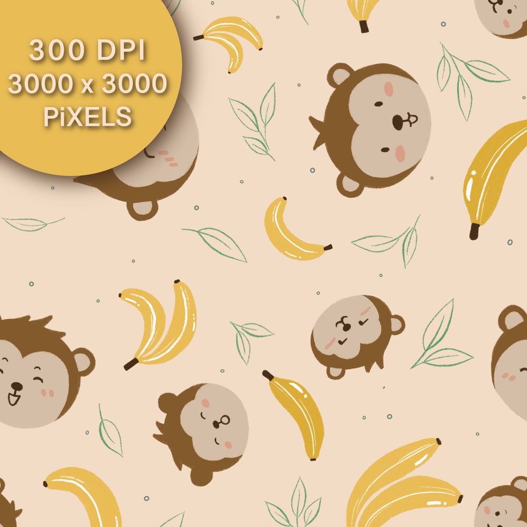 Monkey - Wrapping Paper | Digital Pattern | Fabric Printing | Seamless ...
