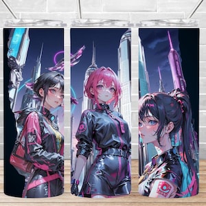 Anime Girl 20oz Tumbler Sublimation Design (PNG Digital Download)