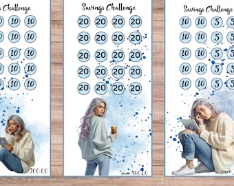 Money Savings challenges, A6 saving Tracker Printable, Mini Savings Challenge, Cash Envelope System