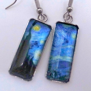 Starry Starry Night Earrings - Van Gogh Earrings - Starry Night Earrings