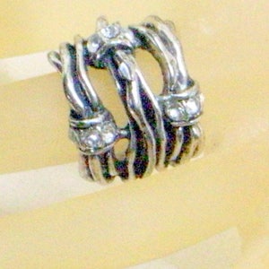 Vintage Brutalist Silver Ring - Wide - Size 6.5 - Abstract Ring - Modern Ring - Mid-Century Ring