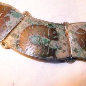 VintageTaxco Bracelet - BIG Earrings-Vintage Mid Century Modern - 1940 - Sterling  Snake, Fish, Turtle - 6.75 Inches-Jaimez -Spratling