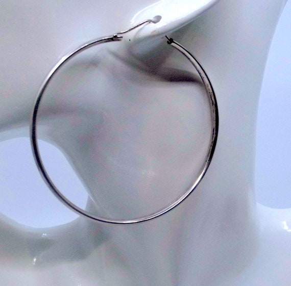 HUGE Sterling Silver Earrings - Italy - Big Silve… - image 9