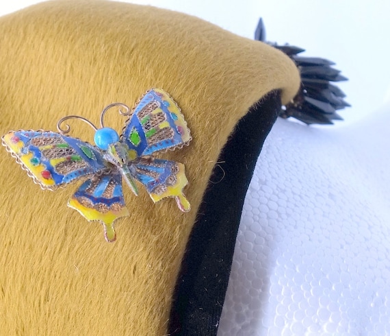 Antique Butterfly Necklace Brooch- Chinese Export… - image 9