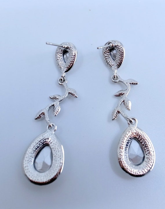 CZ Dangle Earrings - Wedding Earrings - Bling - L… - image 9