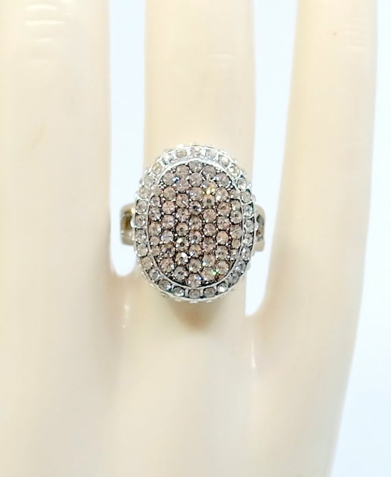 Pave' CZ Diamond Ring - Big Statement Ring - Size 