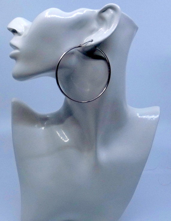 HUGE Sterling Silver Earrings - Italy - Big Silve… - image 2