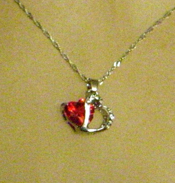 Valentine Heart Necklace - Red Heart - Double Hea… - image 8