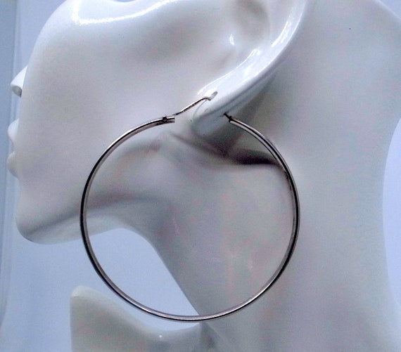 HUGE Sterling Silver Earrings - Italy - Big Silve… - image 3