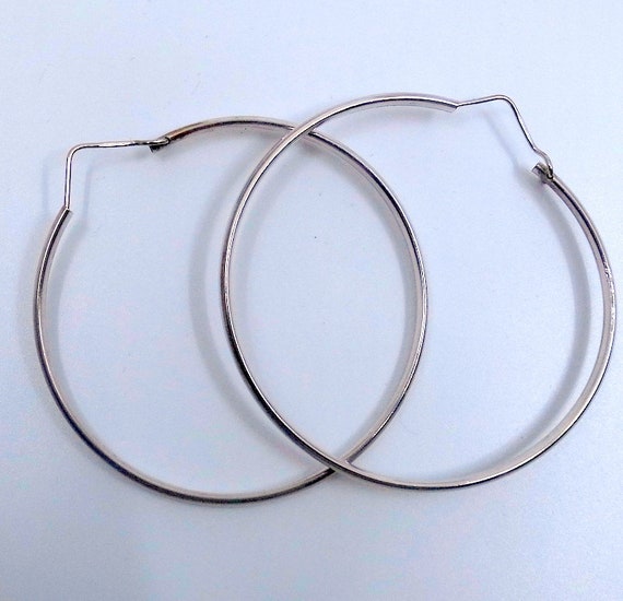 HUGE Sterling Silver Earrings - Italy - Big Silve… - image 1