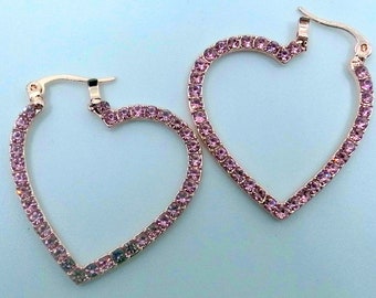 Sweetheart Earrings - Pink - Big Pink Hearts