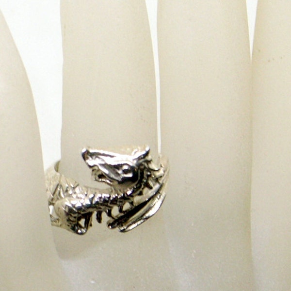 Vintage Sterling Dragon Ring  - Sterling Silver - Size 7 - Sterling Silver