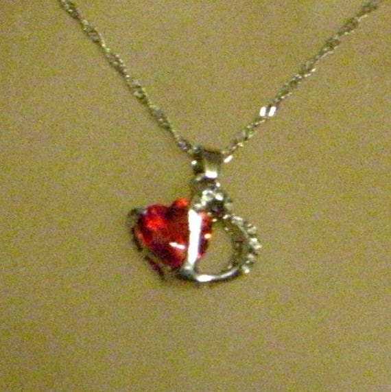 Valentine Heart Necklace - Red Heart - Double Hea… - image 5