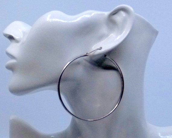 HUGE Sterling Silver Earrings - Italy - Big Silve… - image 6
