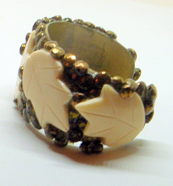 Vintage Brutalist Bracelet - Brass Cuff With Carve