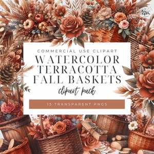 Aquarel terracotta herfstmanden illustraties, herfst, clipart voor commercieel gebruik, transparante png's, digitale DOWNLOAD