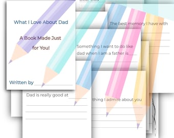 What I Love About Dad Journal: Fill-In Keepsake Book (Digital Download)