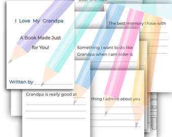 Grandpa Fill-In-The-Blank Book | Father's Day DIY Gift (Instant Download)