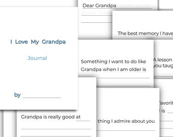 Grandpa Fill-in-the-Blank Journal: Personalized DIY Gift (Printable PDF Download