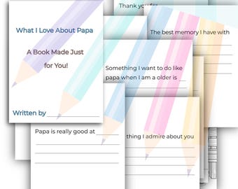 Father's Day Activity Book: What I Love About Papa - DIY Gift (Printable)