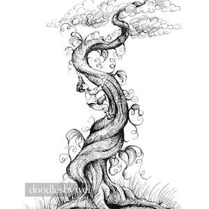 Jack & the Beanstalk / Print of Original Ink Illustration - Etsy