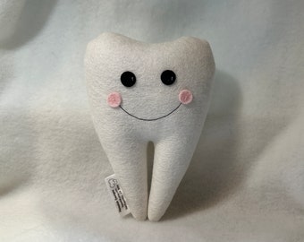 Ready to Ship--Tooth Fairy Pillow in white with light pink cheeks