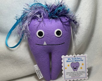 Ready to Ship--My Monster Tooth Fairy Pillow Pal, in Lavender