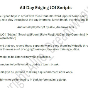 Full Day Edging JOI Bundle for Onlyfans, Vtuber Content Creation - Etsy