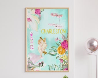 Charleston Art Print, Southern Wall Art, Summer Art Print