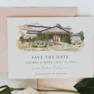 Wedding Venue Save the Dates, Watercolor Save the Dates, Wedding Save the Dates, Custom Save the Date, Wedding Venue Watercolor, Wedding Art