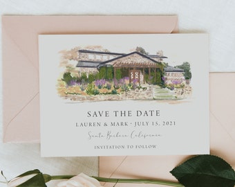 Wedding Venue Save the Dates, Watercolor Save the Dates, Wedding Save the Dates, Custom Save the Date, Wedding Venue Watercolor, Wedding Art