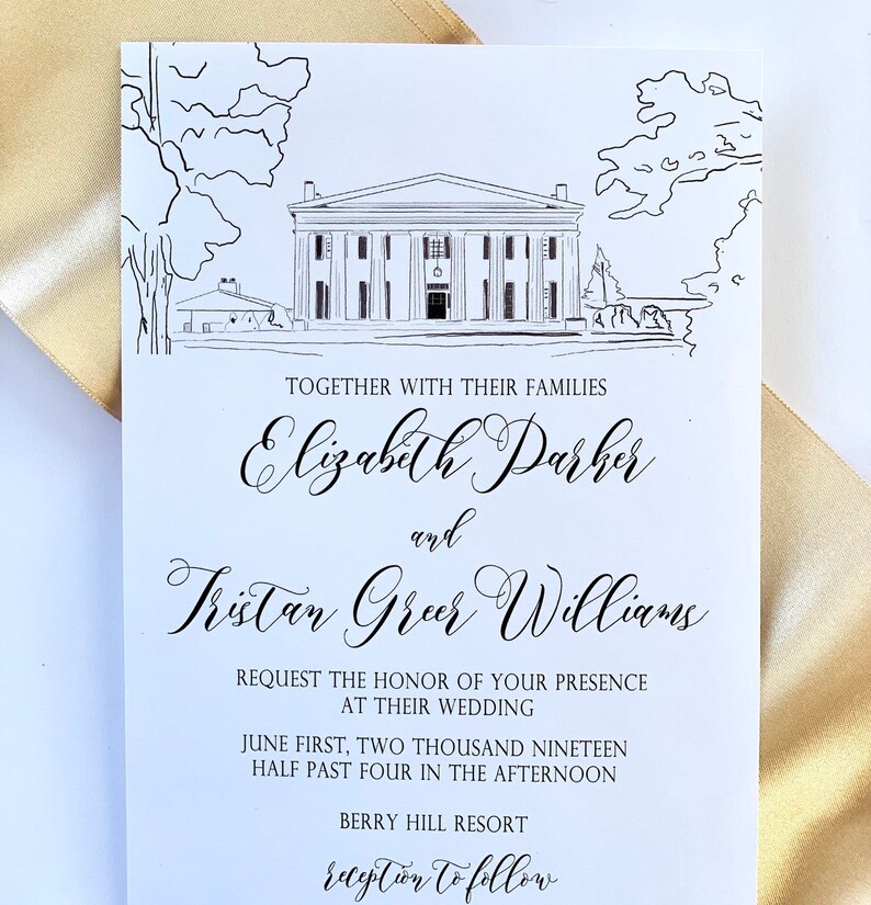 Custom Wedding Illustration Wedding Venue Illustration Venue Etsy