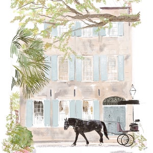 Black Horse Carriage - Art Print
