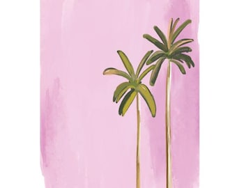 Pink Palms - Note Card