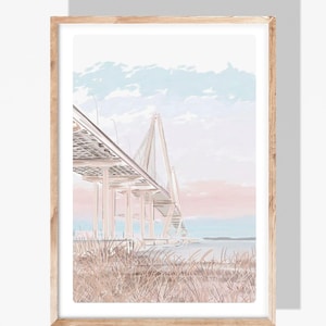 Cotton Candy Ravenel Bridge - Art Print